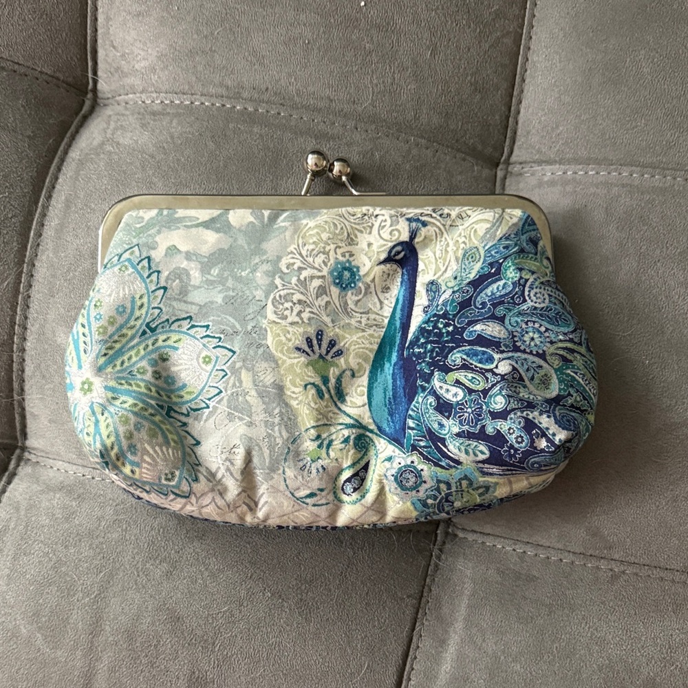 Elegant Blue Peacock Clutch